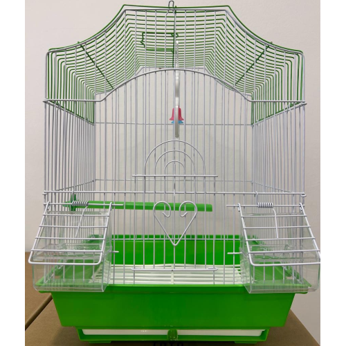 METAL BIRD CAGE A112 CM 28X38X21 - GREEN METAL BIRD CAGE A112 CM 28X38X21 - GREEN